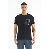 Tommylife 88233 Siyah Ön Arka Baskı Detaylı Standart Form Erkek T-Shirt