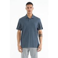 Tommylife 88240 Orman Yeşili Kol Baskı Detaylı Polo Yaka Standart Form Erkek T-Shirt