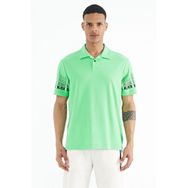 Tommylife 88240 Su Yeşili Kol Baskı Detaylı Polo Yaka Standart Form Erkek T-Shirt