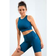 Tommylife 95302 Zümrüt Yüksek Bel Toparlayıcı Dar Kalıp Crop Biker Kadın Tayt Takım
