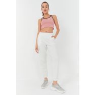 Tommylife 97162 Pudra Basic Sıfır Kol Dar Kalıp U Yaka Kadın Crop Top Atlet