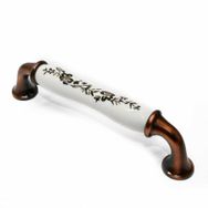 Tomurcuk Porselen 128 mm Bakır Desen Yaldızlı Kulp