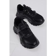 Tonny Black Çocuk Unisex Siyah Cırtlı Rahat Kalıp Sneaker