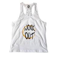 Top Glory 5034 Fitness Gym Tank Top Beyaz Erkek Atlet