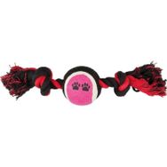 Toplu Kırmızı-Siyah 28 cm İp Sargı Köpek Oyuncağı