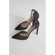 Topukla 036 4199 Siyah Taşlı 10 cm Kadın Abiye Ayakkabı