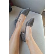 Topukla 135 5621 Platin Taşlı Kadın Abiye Ayakkabı