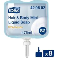 Tork 420602 Premium 8x475 ml Saç ve Vücut Sıvı Sabun