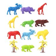 ToruToys 669 Toy Play 12 Parça 4-6 cm Renkli Mini Vahşi Hayvanlar Figür Seti