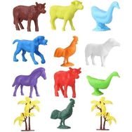 ToruToys 676 Toy Play 12 Parça 4-6 cm Renkli Mini Çiftlik Hayvanları Figür Seti