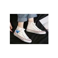 Touz Moda Blue Butterfly Baskılı Beyaz Unisex Kanvas Ayakkabı