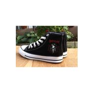 Touz Moda Demon Girl Baskılı Siyah Unisex Kanvas Ayakkabı