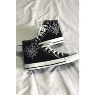 Touz Moda Heart Spider Web Baskılı Kanvas Ayakkabı