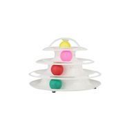 Tower Of Tracks 4 Katlı Fareli Yuvarlak 24x13 cm Beyaz Kedi Oyuncağı