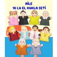 Tox 10 Parça Aile Bireyleri El Kukla Set Eğitici Oyuncak