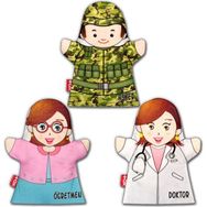 Tox 3 Parça Meslekler El Kukla Set Eğitici Oyuncak