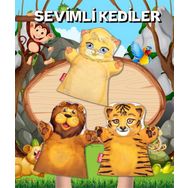 Tox 3 Parça Sevimli Kediler Keçe El Kukla Set Eğitici Oyuncak