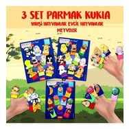 Tox Evcil Vahşi Hayvanlar ve Meyveler T771 T781 T105 3 Set 30 Parça Parmak Kukla