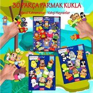 Tox Masal Kahramanları Evcil ve Vahşi Hayvanlar T225 T771 T781 3 Set 30 Parça Parmak Kukla