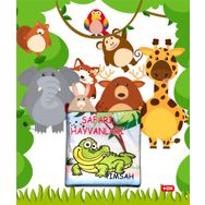 Tox Safari Hayvanları Kumaş Sessiz Kitap Bez Kitap Yumuşak Ve Hışırtılı Eğitici Oyuncak