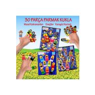 Tox T225 T106 T224 Masal Kahramanları Karagöz Hacivat ve Emojiler 3 Set 30 Parça Parmak Kukla