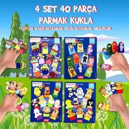 Tox T771 T781 T761 T181 Tox Meslekler Taşıtlar Evcil ve Vahşi Hayvanlar 4 Set 40 Parça Parmak Kukla