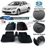 Toyota Corolla 2007-2013 Siyah 3D Havuzlu Paspas