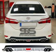 Toyota Corolla 2013 - 2018 Egzoz Görünümlü Gri Difüzör