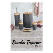 Transformacion 718978 Bambu Design Antrasit 5'li Banyo Seti