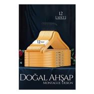 Transformacion 719133 12 Adet Montague Design Natural Ahşap Elbise Askısı