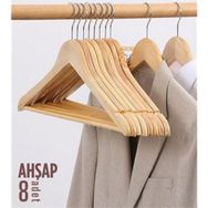 Transformacion 720177 Natural Ahşap 8 Adet Elbise Askısı