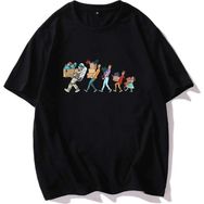 Trendseninle Astronot Baskılı Siyah Oversize Erkek T-shirt