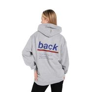 Trendseninle Back Baskılı Gri Oversize Kadın Sweatshirt
