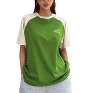 Trendseninle Best Time Baskılı Lime Bej Oversize Kadın T-shirt
