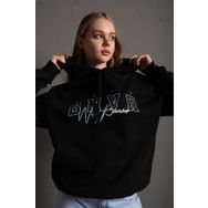 Trendseninle Bhvr Siyah Kapüşonlu Kadın Sweatshirt