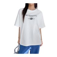 Trendseninle Blooming Vitality Baskılı Beyaz Oversize Kadın T-shirt