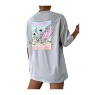 Trendseninle Boyamalı Today Was Baskılı Gri Oversize Kadın T-shirt