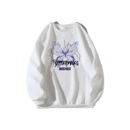 Trendseninle Butterflies Inspire Baskılı Beyaz Oversize Kadın Sweatshirt