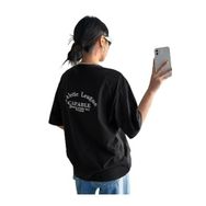 Trendseninle Capable Baskılı Siyah Oversize Kadın T-shirt
