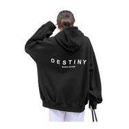 Trendseninle Destıny Tasarım Baskılı Siyah Kadın Sweatshirt