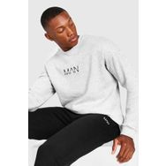 Trendseninle Erkek Man Baskılı Gri Oversize Erkek Sweatshirt