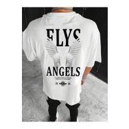 Trendseninle Flys Angels Baskılı Oversize Erkek T-shirt