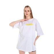 Trendseninle Freedom Baskılı Beyaz Oversize Kadın T-shirt