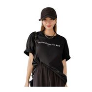 Trendseninle Funny Baskılı Siyah Oversize Kadın T-shirt