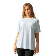 Trendseninle İnterlok Bebe Mavi Oversize Kadın T-shirt