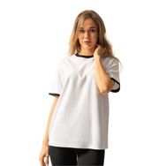 Trendseninle İnterlok Beyaz Penye Oversize Kadın T-shirt