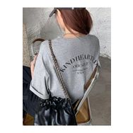 Trendseninle Kind Hearted Baskılı Gri Oversize Kadın T-shirt