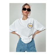 Trendseninle Logo Baskılı Hope Beyaz Kadın T-shirt