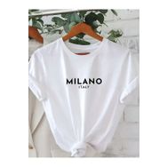 Trendseninle Milano Baskılı Beyaz Oversize Kadın T-shirt