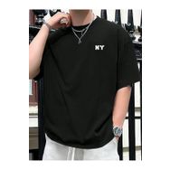 Trendseninle NY Baskılı Siyah Oversize Erkek T-shirt